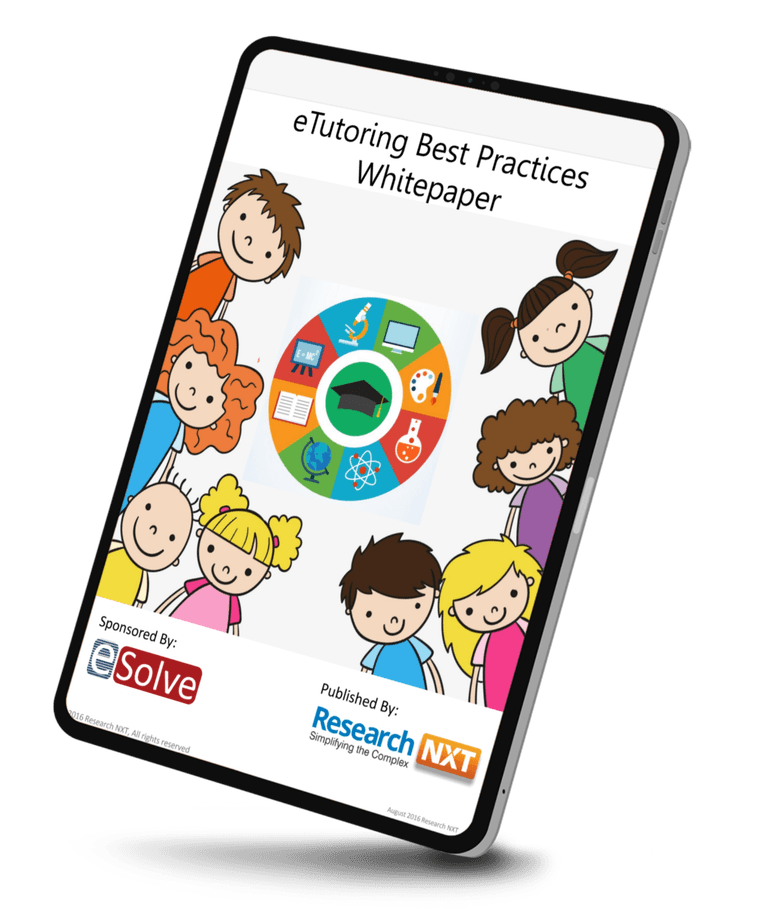 Cover of the E-Tutoring Best Practices Whitepaper on a tablet