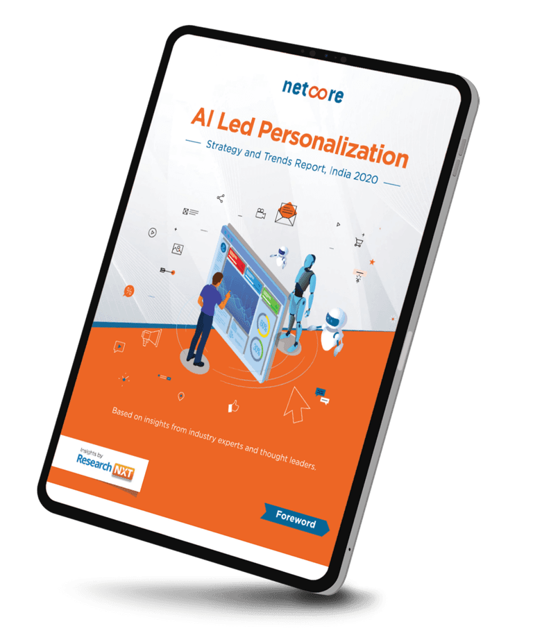 The AI Led Personalization Strategy and Trends Report, India 2020 on a tablet